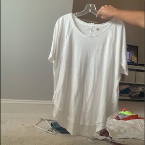 White flowy tee shirt